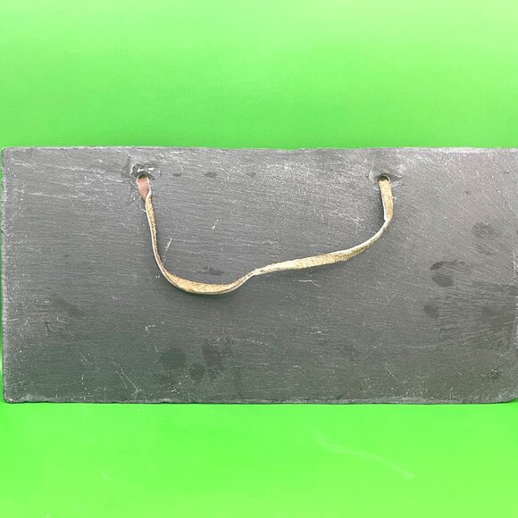 Rustic Moose Slate Wall Hanging Lodge Cabin Décor 12" Art Plaque Leather Strap - Picture 2 of 12